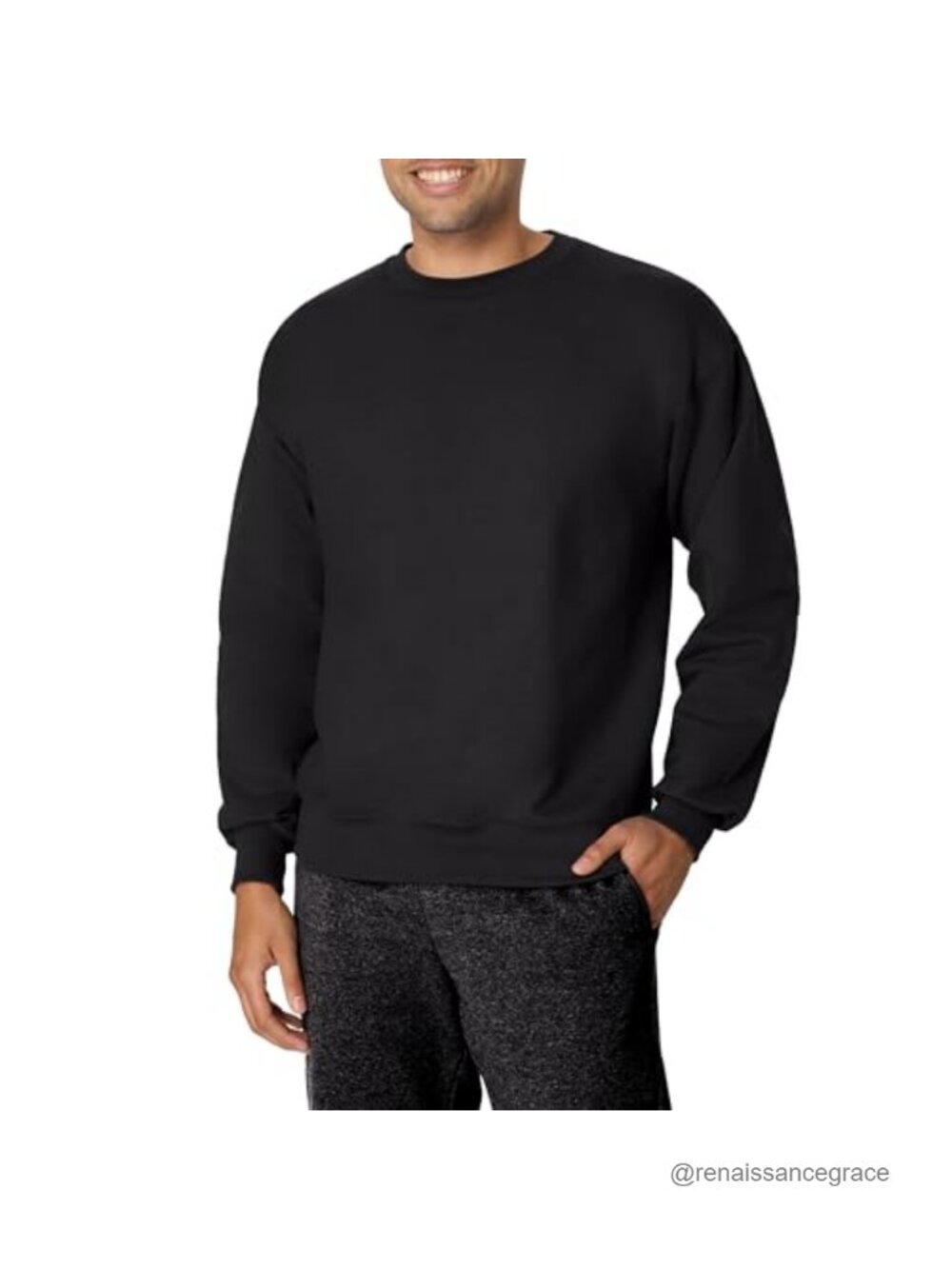 Hanes Heavyweight Fleece Crewneck Sweatshirt Pullover Men's Long Sleeve Cotton
